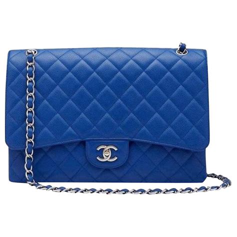 chanel blue caviar flap bag|Chanel Caviar Maxi Classic Double Flap Bag .